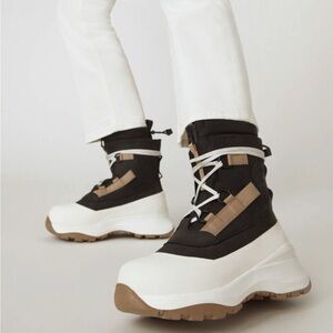 Canada Goose Black and White Alliston Winter Boots